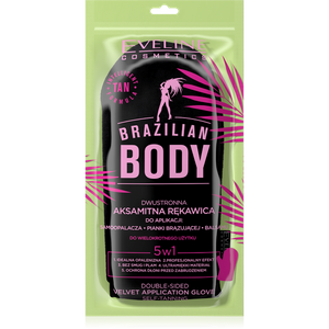 Eveline Brazilian Body Dwustronna Aksamitna Rękawica do Aplikacji Produktów do Ciała 1 Sztuka