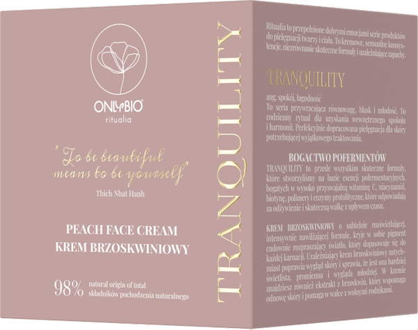 OnlyBio Ritualia Tranquility Przeciwstarzeniowy Brzoskwiniowy Krem do Twarzy 50ml