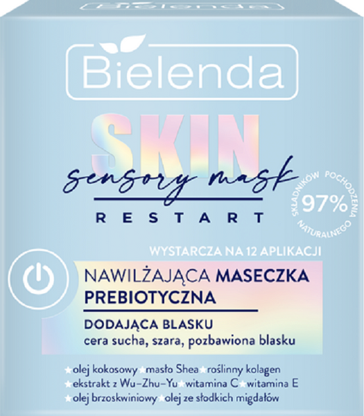 Bielenda Skin Restart Sensory Mask Nawilżająca Maseczka Prebiotyczna Dodająca Blasku dla Cery Suchej 50ml