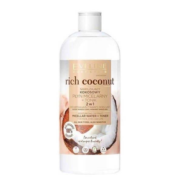 Eveline Rich Coconut Kokosowy Nawilżający Płyn Micelarny Tonik dla Każdego Rodzaju Skóry 500ml