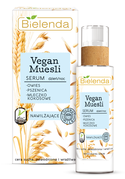  Bielenda Vegan Muesli Serum Nawilżające Pszenica Owies Mleczko Kokosowe 30ml