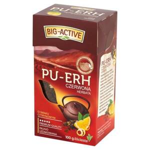 Big-Active Pu-Erh Intensywna Liściasta Czerwona Herbata o Smaku Cytrynowym 100g