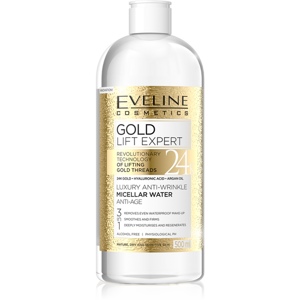 Eveline Gold Lift Expert Luksusowy Przeciwzmarszczkowy Płyn Micelarny 3w1 500ml