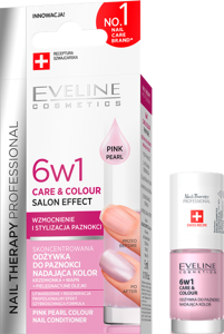 Eveline Nail Therapy Professional 6w1 Care & Colour Skoncentrowana Odżywka do Paznokci Nadająca Kolor Pink Pearl 5ml