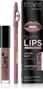 Eveline Oh My Lips Matt no 04 Sweet Lips Pomadka w Płynie i Kredka 1 szt.