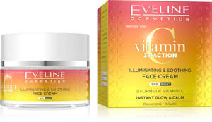 Eveline Vitamin C 3x Action Rozświetlająco-Kojący Krem do Twarzy na Dzień i na Noc 50ml