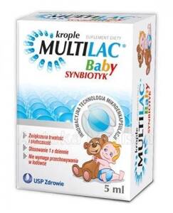 Multilac Baby Synbiotyk Probiotyk Dla Dzieci Krople LGG FOS 5ml