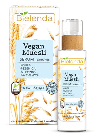  Bielenda Vegan Muesli Serum Nawilżające Pszenica Owies Mleczko Kokosowe 30ml