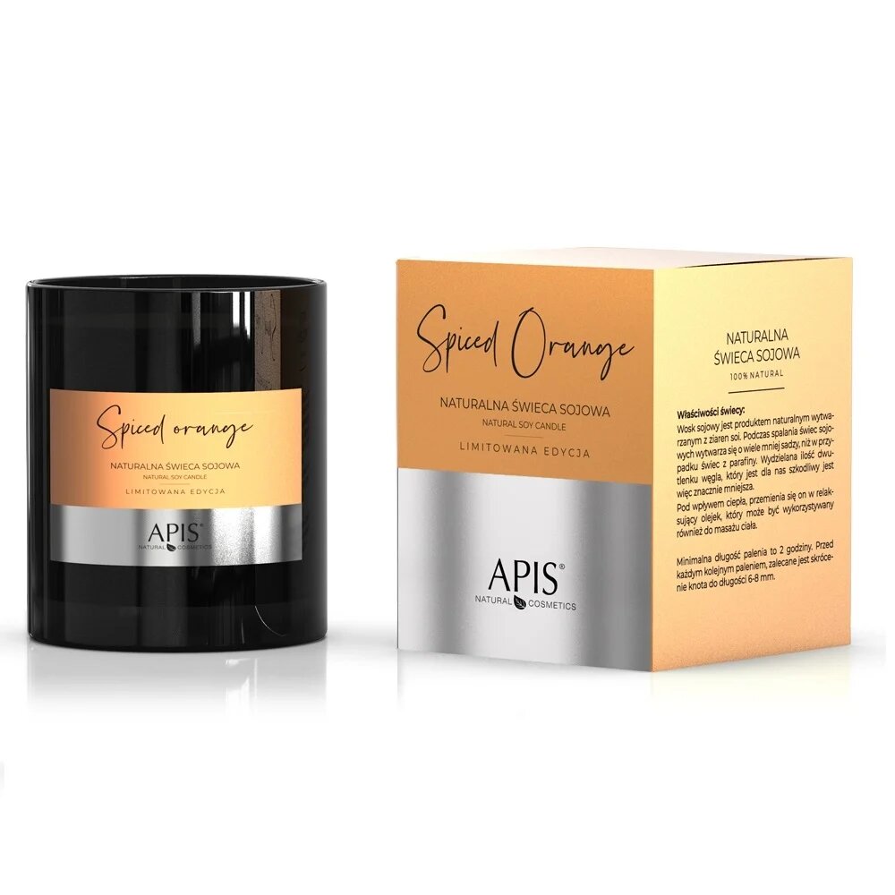 Apis Spiced Orange Limited Edition Naturalna Świeca Sojowa Pomarańcza o Zapachu Cynamonu 220g