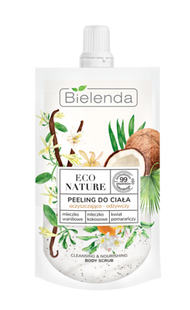 Bielenda Eco Nature Peeling do Ciała Oczyszczająco Odżywczy Mleczko Waniliowe i Kokosowe Kwiat Pomarańczy 100g