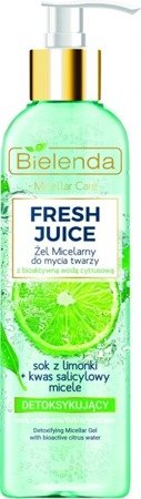 Bielenda Fresh Juice Detoksykujący Żel Micelarny do Mycia Twarzy Limonka 190ml