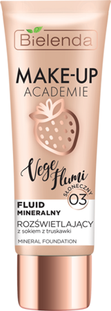 Bielenda Make-Up Acade Mineral Vege Flumi Fluid Mineralny Rozświetlający Słoneczny Beż 03 30g