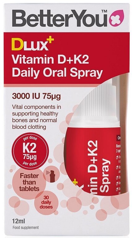 DLux+ Vitamin D+K2 Daily Oral Spray - 12 ml.