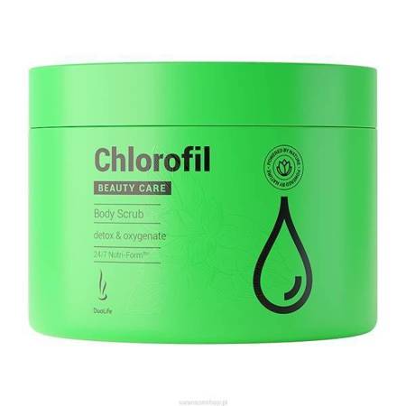 DuoLife Chlorofil Detoksykacyjny Dotleniający Peeling Cukrowy do Ciała 200ml