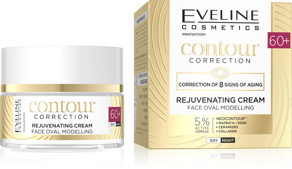 Eveline Contour Correction Krem Odmladzajacy Modelujący Owal Twarzy 60+ na Noc i na Dzień 50ml