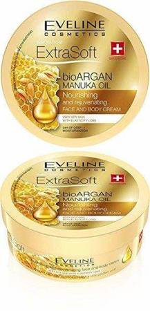 Eveline Extra Soft odżywczy krem odmładzający do twarzy i ciała bio Argan i olejek Manuka 200 ml