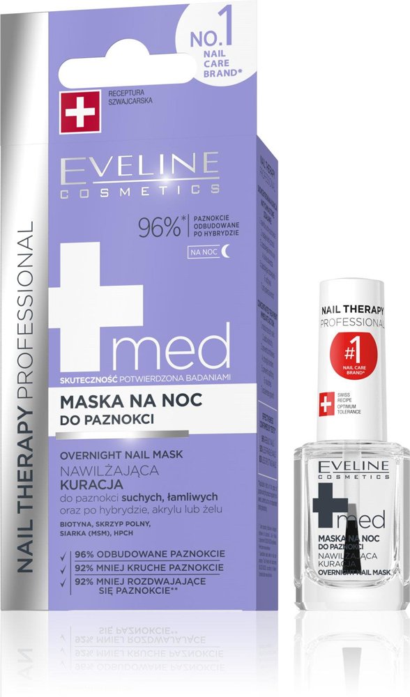 Eveline Nail Therapy Professional Overnight Nawilżająca Maska na Noc do Paznokci  Suchych i Łamliwych 12ml