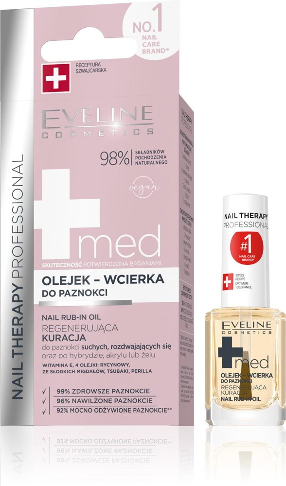 Eveline Nail Therapy Professional Regenerujący Olejek-Wcierka do Paznokci Suchych i Rozdwajających Się 12ml