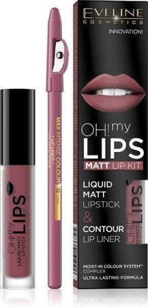 Eveline Oh My Lips Matt no 06 Cashmere Rose Pomadka w Płynie i Kredka 1 szt.