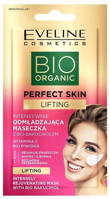 Eveline Perfect Skin Bio Organic Lifting Intensywnie Odmładzająca Maseczka z Bio Bakuchiolem 8ml