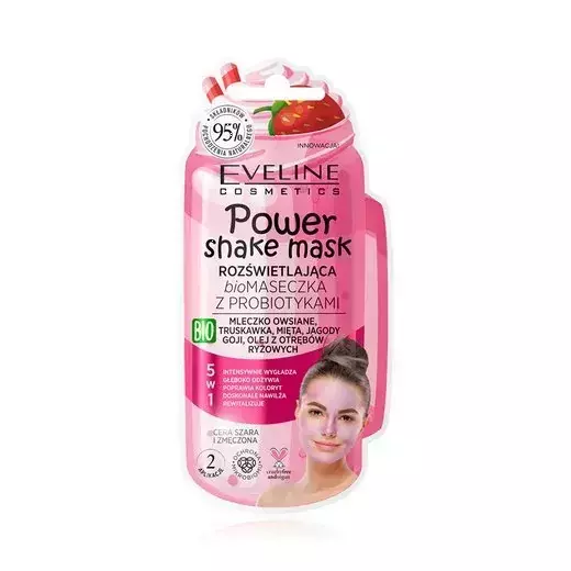 Eveline Power Shake Milk Bio Rozświetlająca Maska do Twarzy z Probiotyami 10ml