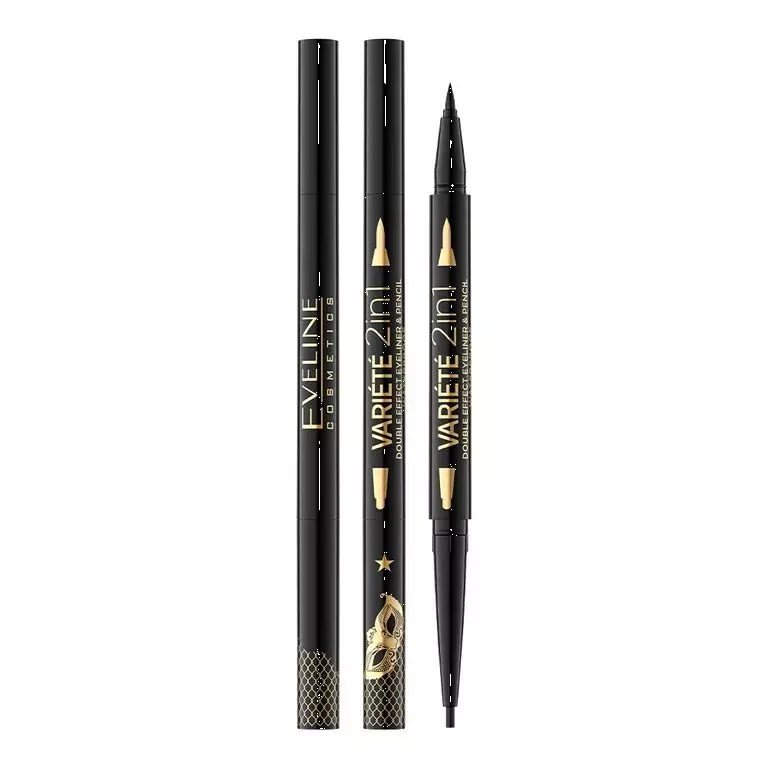 Eveline Variete Eyeliner i Kredka Podwójny Efekt 2w1 Ultra Black 1 Sztuka