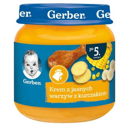 Gerber Krem z Jasnych Warzyw z Kurczakiem dla Niemowląt po 5 Miesiącu 125g