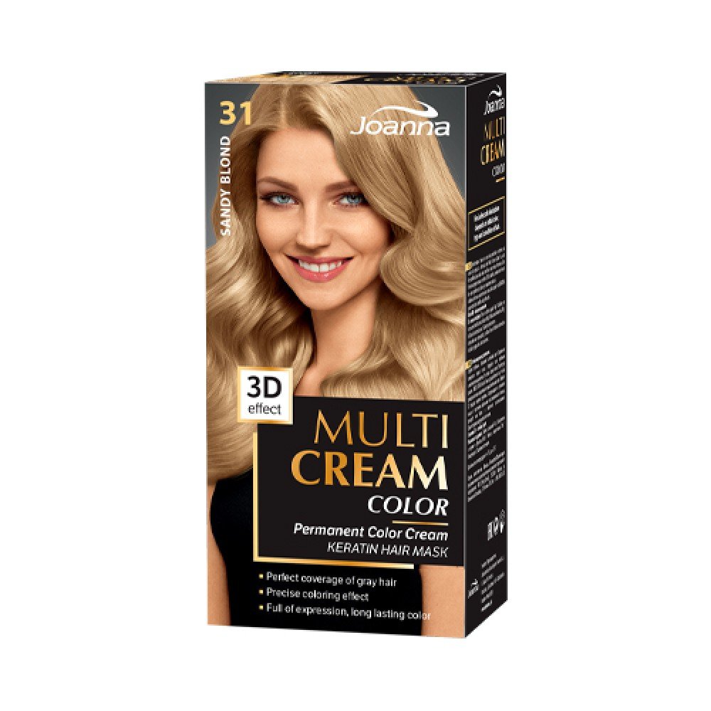 Joanna Multi Cream Color Farba Trwały Intensywmy Kolor Włosów Piaskowy Blond 31