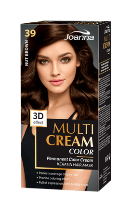 Joanna Multi Cream Trwały Intensywny Kolor Włosów Farba Pielęgnacja 39 Orzechowy Brąz