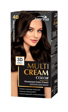 Joanna Multi Cream Trwały Intensywny Kolor Włosów Farba Pielęgnacja 40 Cynamonowy Brąz