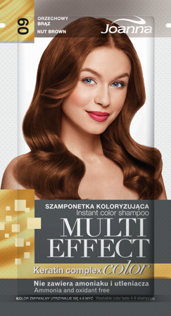 Joanna Multi Effect Color Szamponetka Koloryzująca Orzechowy Brąz Nr 09 35g