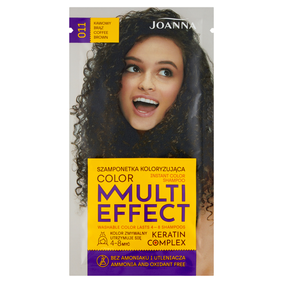 Joanna Multi Effect Szamponetka Koloryzująca 011 Kawowy Brąz 35g