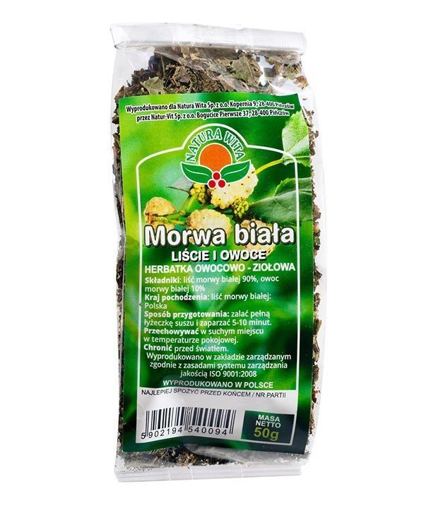 Natura Wita Morwa Biała Liście i Owoce Naturalna Herbatka Owocowo-Ziołowa 50g