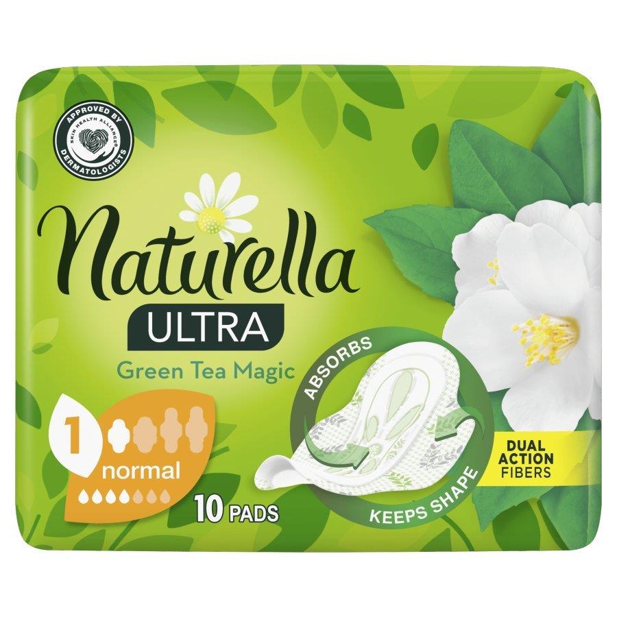 Naturella Ultra Normal Green Tea Magic Podpaski ze Skrzydełkami 10 Sztuk