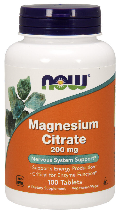 Now Foods Magnesium Citrate 200mg 100 Tabletek