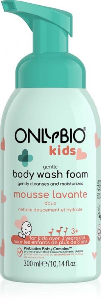 OnlyBio Baby Łagodna Pianka do Mycia Ciała dla Dzieci od 3 Roku Życia dla Skóry Wrażliwej i Delikatnej 300ml