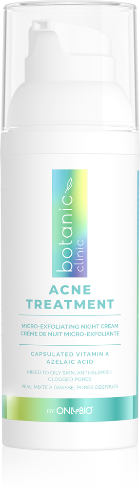 OnlyBio Botanic Clinic Acne Treatment Mikrozłuszczający Krem na Noc dla Skóry z Niedoskonałościami 50ml