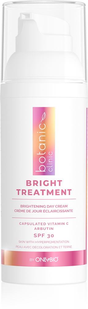 OnlyBio Botanic Clinic Bright Treatment Rozświetlający Krem do Twarzy SPF30 dla Skóry Szarej z Przebarwieniami na Dzień 50ml