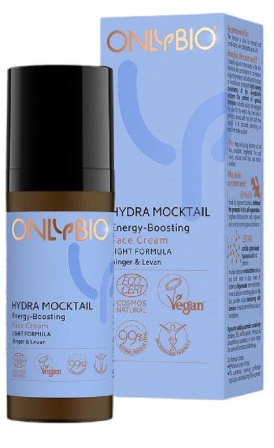 OnlyBio Hydra Mocktail Nawilżający Krem do Twarzy Lekka Formuła Imbirem i Lewanem dla Skóry Normalnej i Mieszanej 50ml