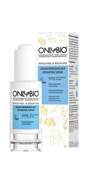 OnlyBio Nawadniające Serum z Bakuchiolem i Skwalanem dla Skóry Bardzo Suchej i Pozbawionej Blasku 30ml