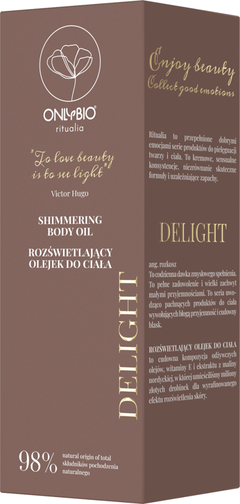 OnlyBio Ritualia Delight Rozświetlający Olejek do Ciała z Wegańską Formułą 150ml Best Before 03.11.24