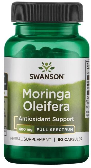 Swanson Moringa Oleifera 400mg Wspomaga Trawienie 60 Kapsułek