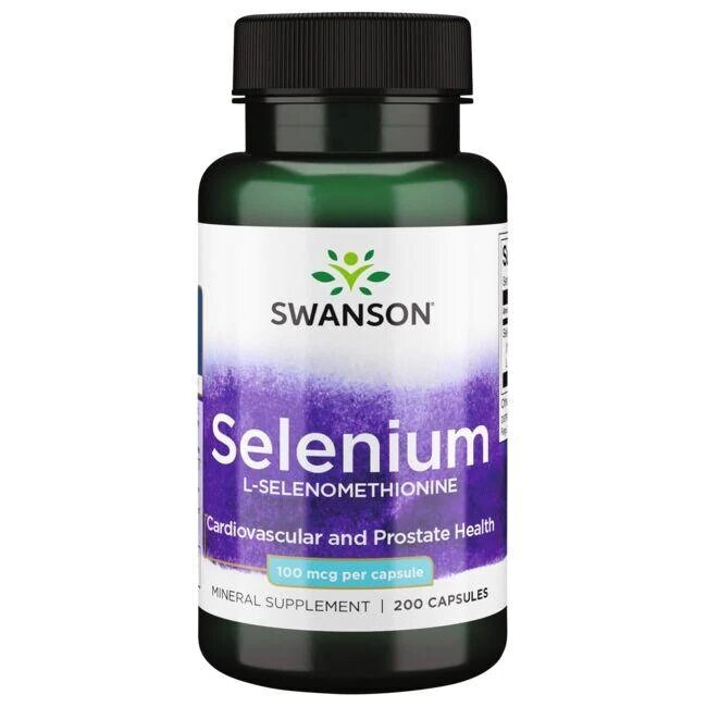 Swanson Selenium 100mcg Selen 200 Kapsułek